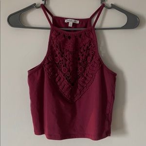 Maroon Charlotte Russe Cropped Tank Top